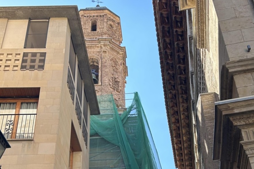 Finalizan las obras de restauración en la torre de los Escolapios de Alcañiz tras meses de trabajo