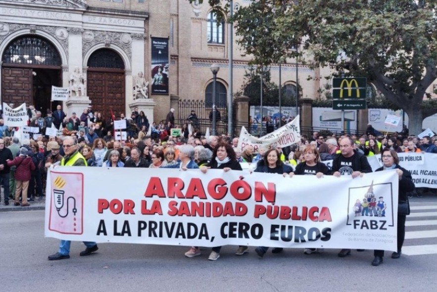 Aragón por la Sanidad Pública reune a casi 4.000 personas entre las capitales y Calatayud