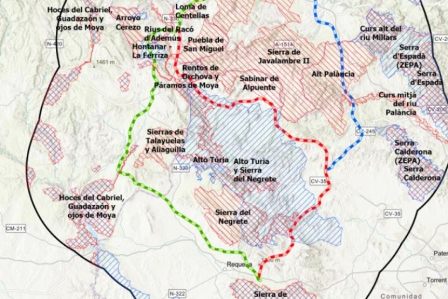 A información pública la línea eléctrica de 400 kV  Platea-Requena