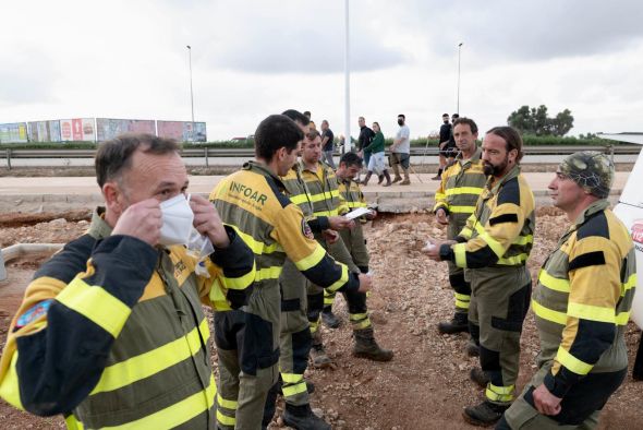 Forestales del Bajo Aragón participan  en las labores de ayuda en Catarroja