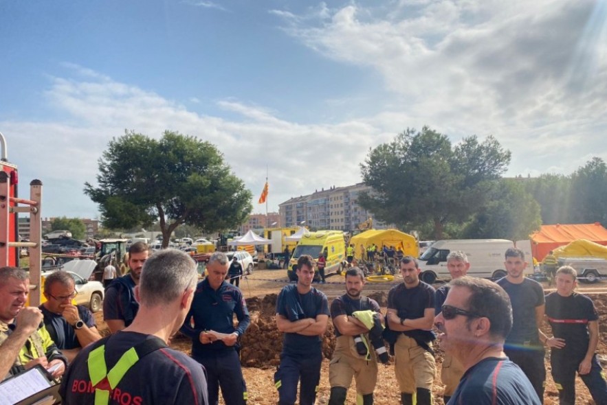 Los bomberos aragoneses realizarán una primera inspección técnica de los edificios de Catarroja