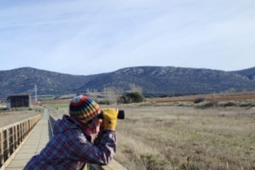 Pilar Domené, escritora: la embajadora turolense de la Laguna de Gallocanta y la migración de las grullas