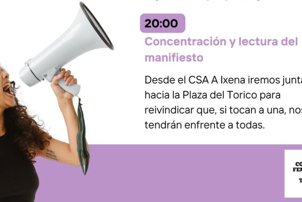 La Columna Feminista de Teruel y la Coordinadora de Organizaciones Feministas de Teruel se concentran contra la violencia machista