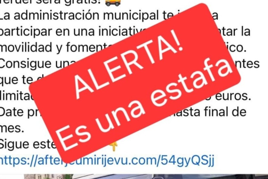 El Ayuntamiento de Teruel alerta de una estafa sobre un sorteo de abonos gratuitos para el autobús urbano