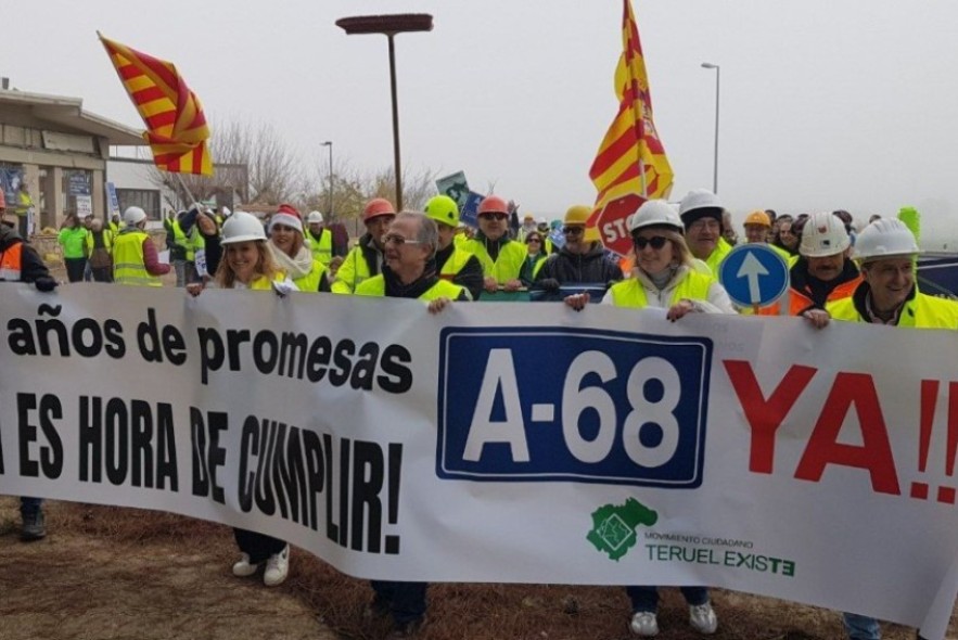 Vecinos y organizaciones del Bajo Aragón Histórico reclaman el inmediato inicio de las obras de la A-68 en la provincia de Teruel