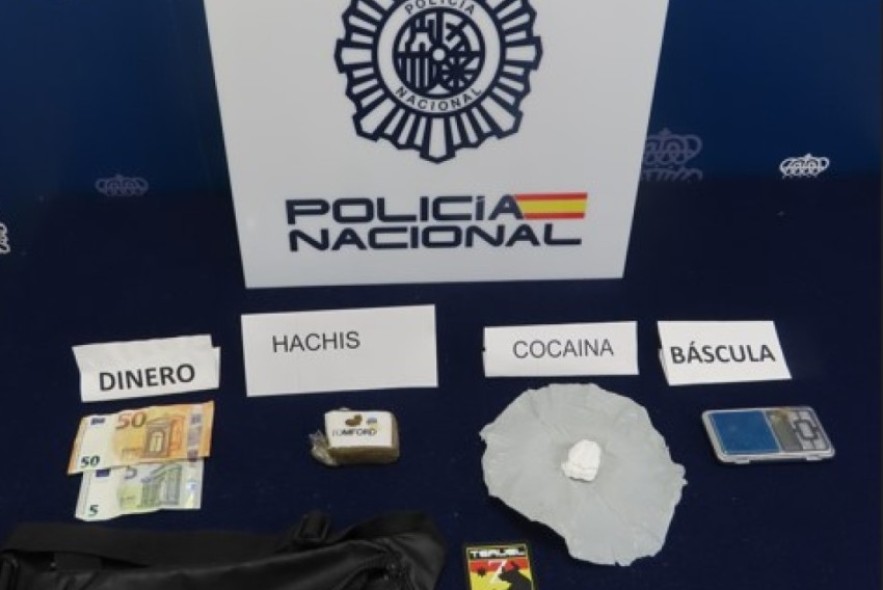 La Policía detiene en Teruel a una persona con 16 gramos de cocaína y 76 gramos de hachís