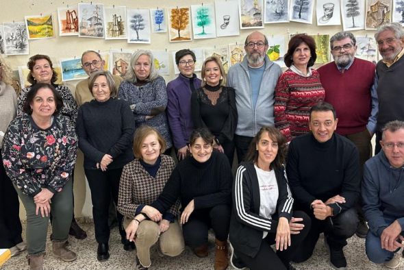 Los alumnos del curso de acuarela de la Uned Senior de Teruel exponen sus trabajos