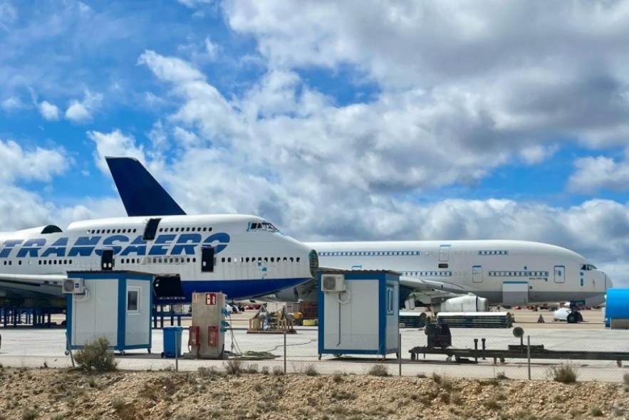 Tarmac Aerosave ha reciclado 120 aviones de los 550 que ha recibido en Teruel desde que inició sus actividades en el Aeropuerto