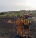 Una cosechadora desencadena un incendio en un campo de labor en Albalate
