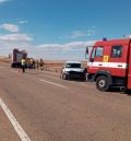 Un accidente entre tres turismos y un camión de gran tonelaje en Azaila se salda con un herido