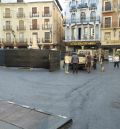 Arranca la restauración del fuste de la plaza del Torico tras recibir el visto bueno de Patrimonio