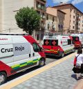 Un joven de 17 años trasladado a Zaragoza por un corte en brazo y una persona, herida tras caer desde una altura de cuatro metros