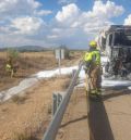 Cortada la A-23 a la altura de Caminreal por el accidente de un camión