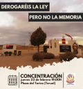 Convocada una concentración en Teruel en protesta por la derogación de la Ley de Memoria  Democrática de Aragón