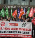 CCOO, UGT y CSIF se movilizan en Teruel para exigir al Gobierno de Aragón que cubra todas las plazas vacantes en la Administración General