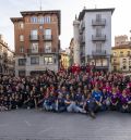 Más de cien parejas de joteros se citaron en la plaza del Torico con Flashmob contra el cáncer infantil