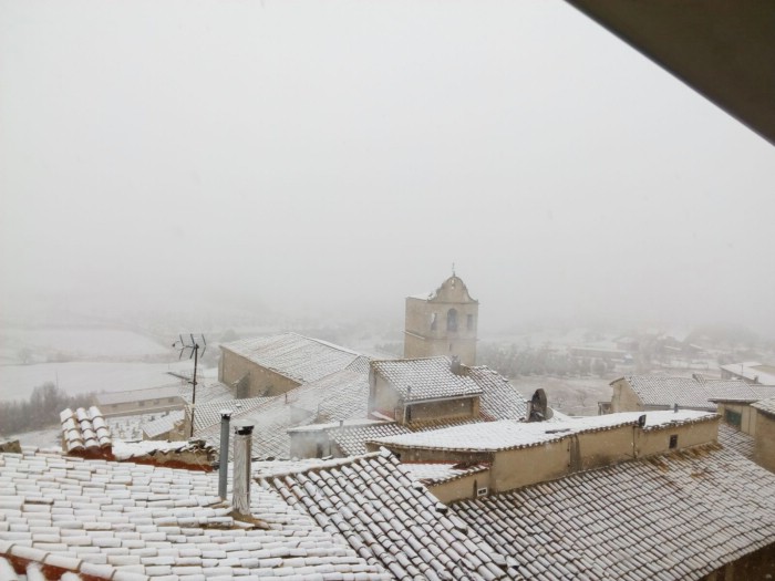 En Monroyo también ha nevado hoy. José Puche