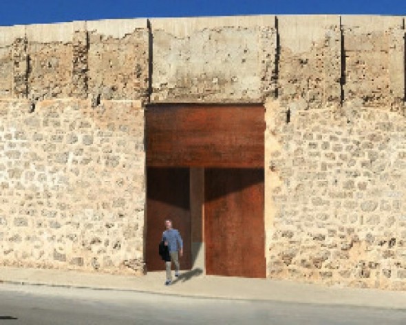 Recreaciones de tres propuestas para solucionar el acceso abierto en la muralla. José Ángel Gil