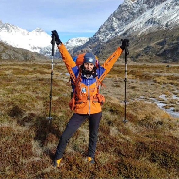 La turolense Laura Villa en la Patagonia donde participó en el Reto Pelayo Vida