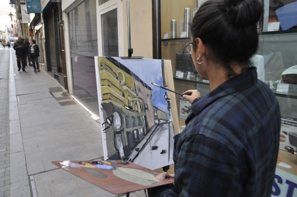 Los pintores más rápidos plasman en sus lienzos estampas del Centro Histórico de Teruel