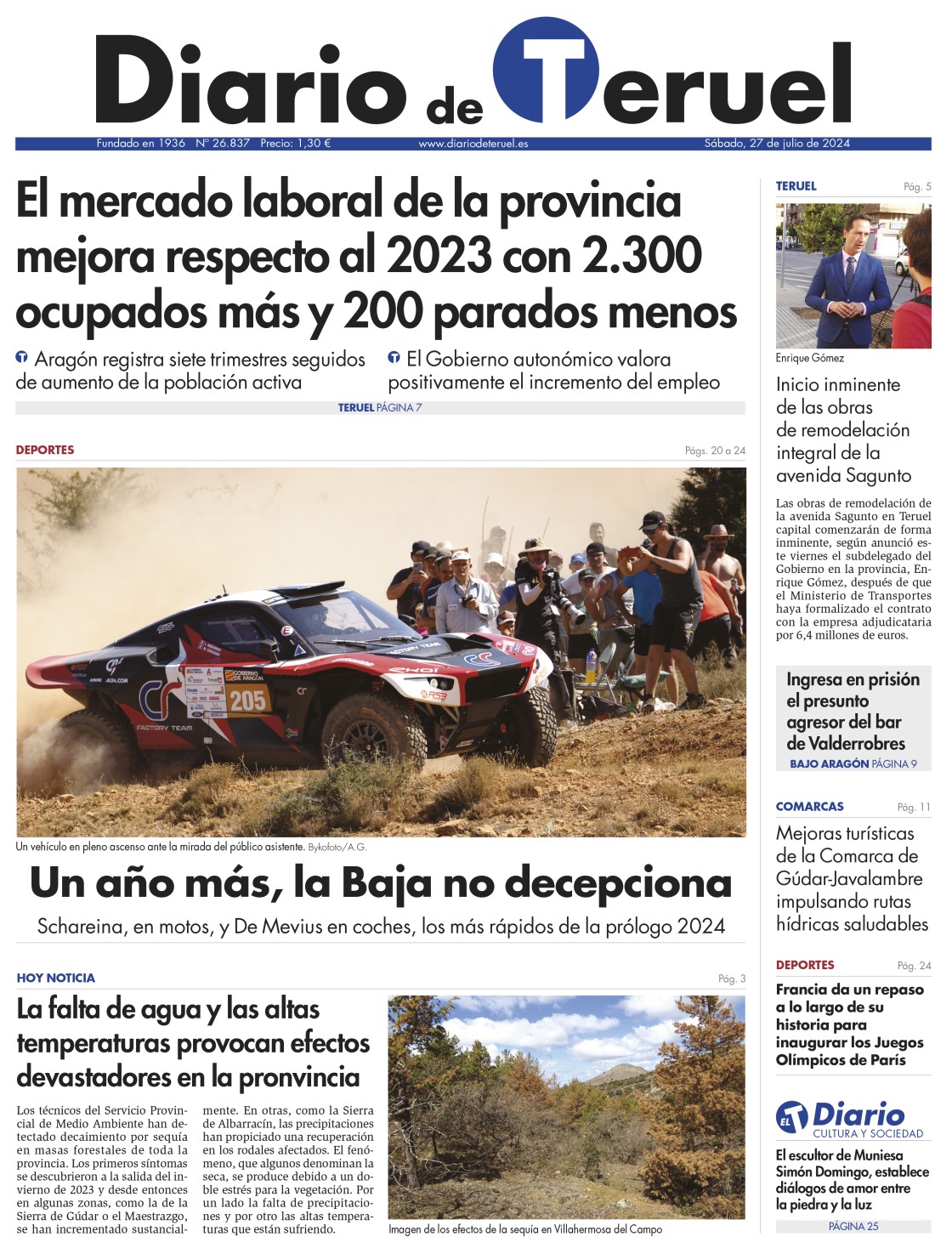 Portada Diario de Teruel