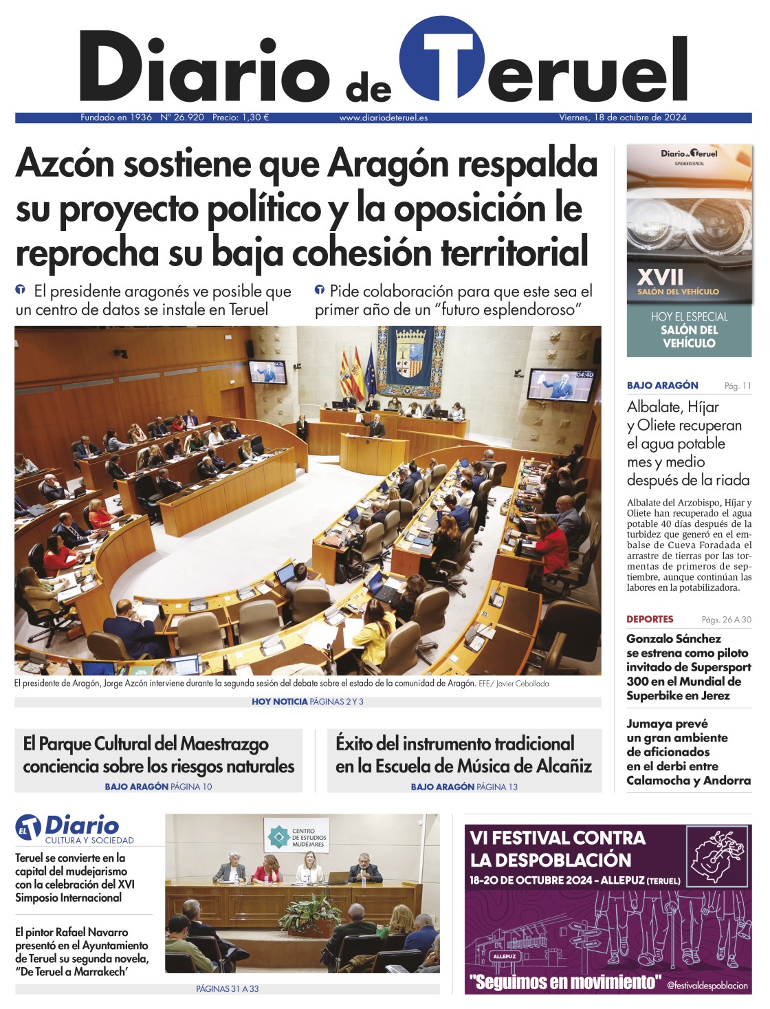 Portada Diario de Teruel