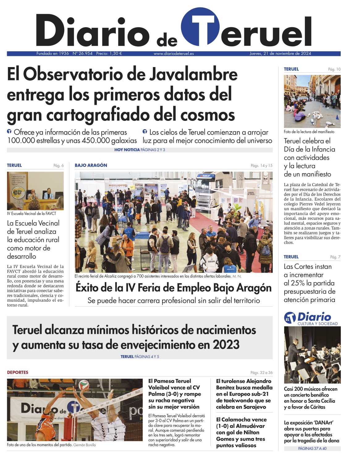 Portada Diario de Teruel