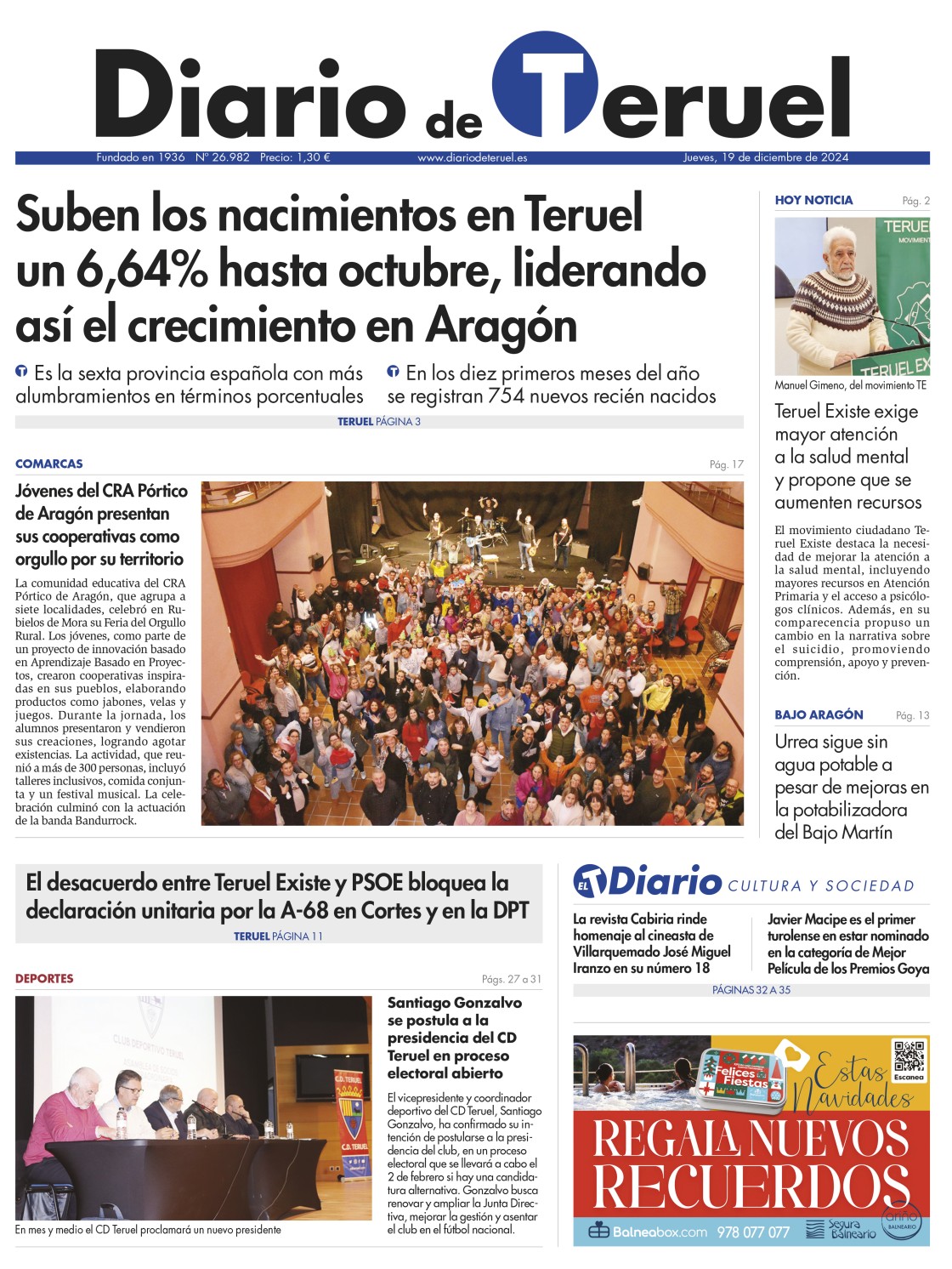 Portada Diario de Teruel