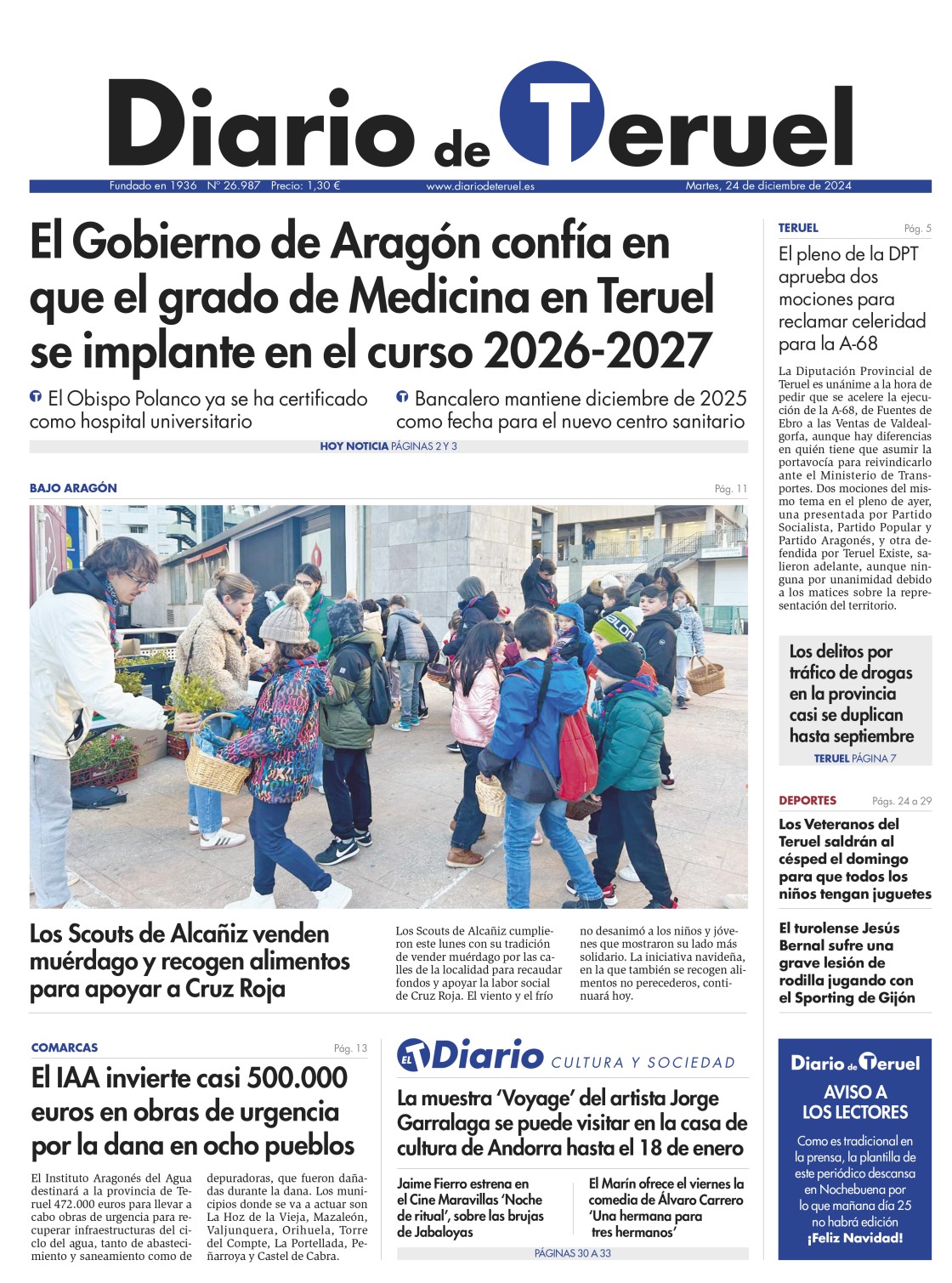 Portada Diario de Teruel